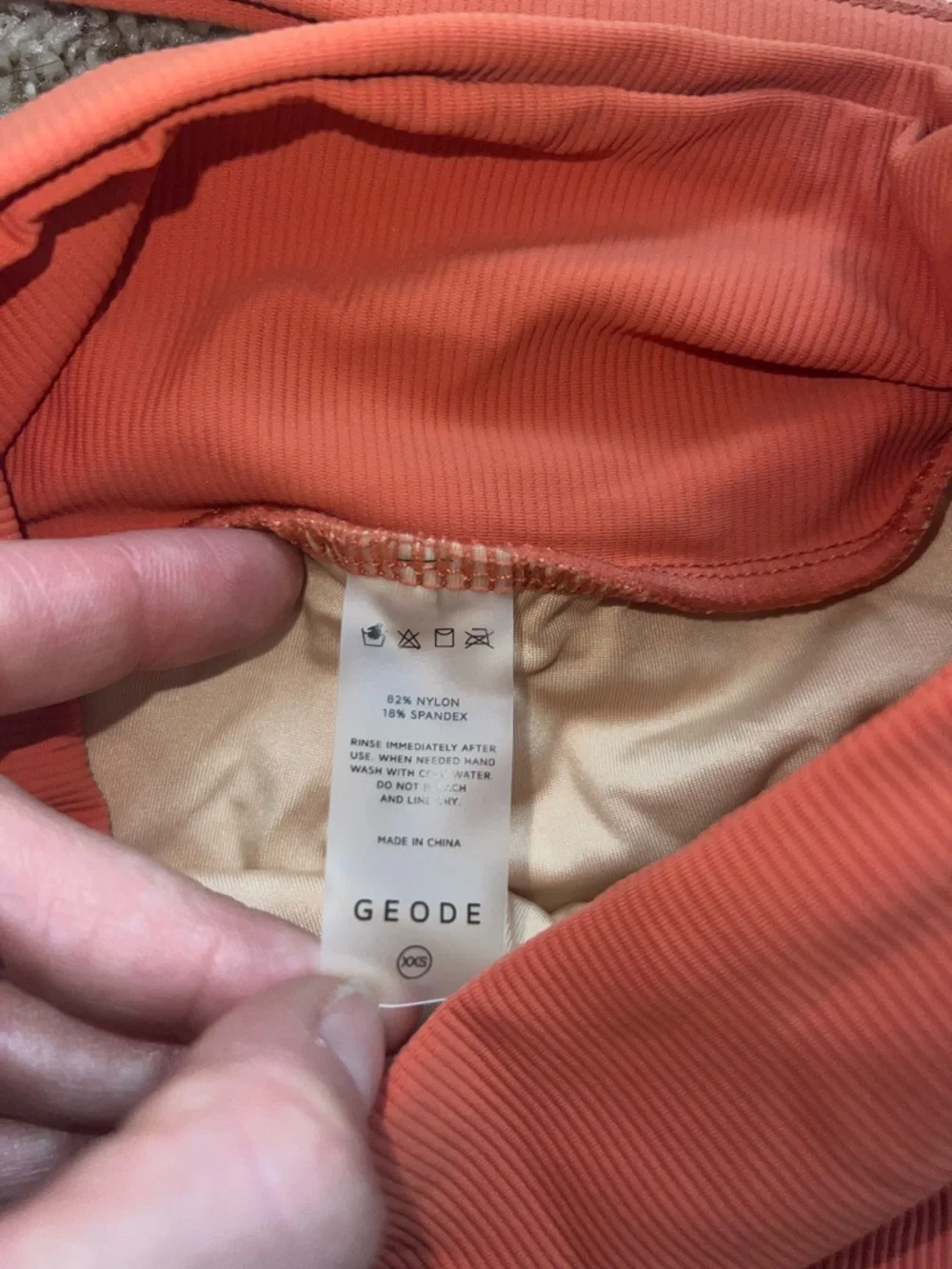 NWT! Geode Women’s Coral Swim Set with White Trim Super flattering! Sz XXSMALL - Picture 6 of 15